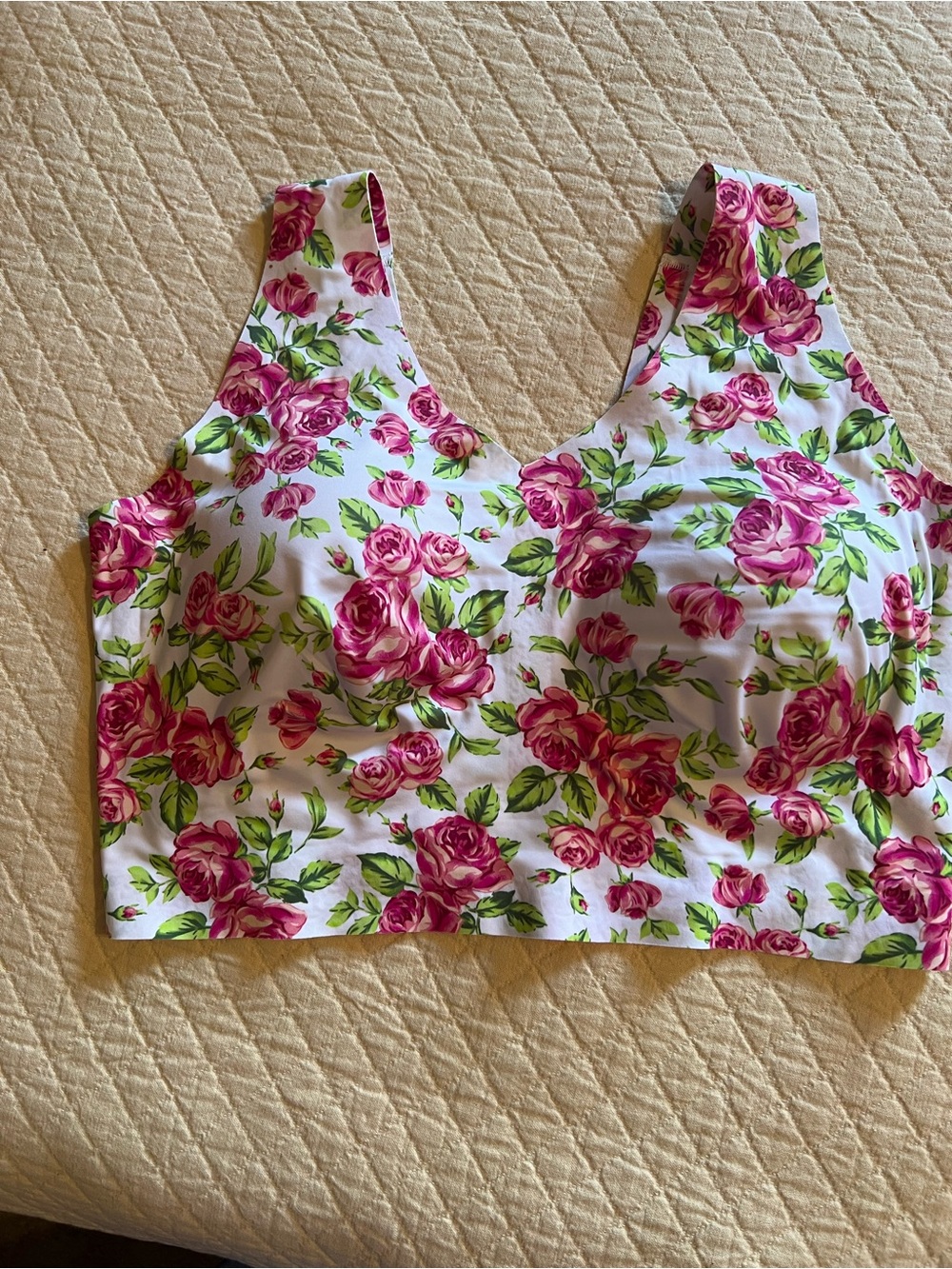 Floral Pink Rose Crop bra- Women